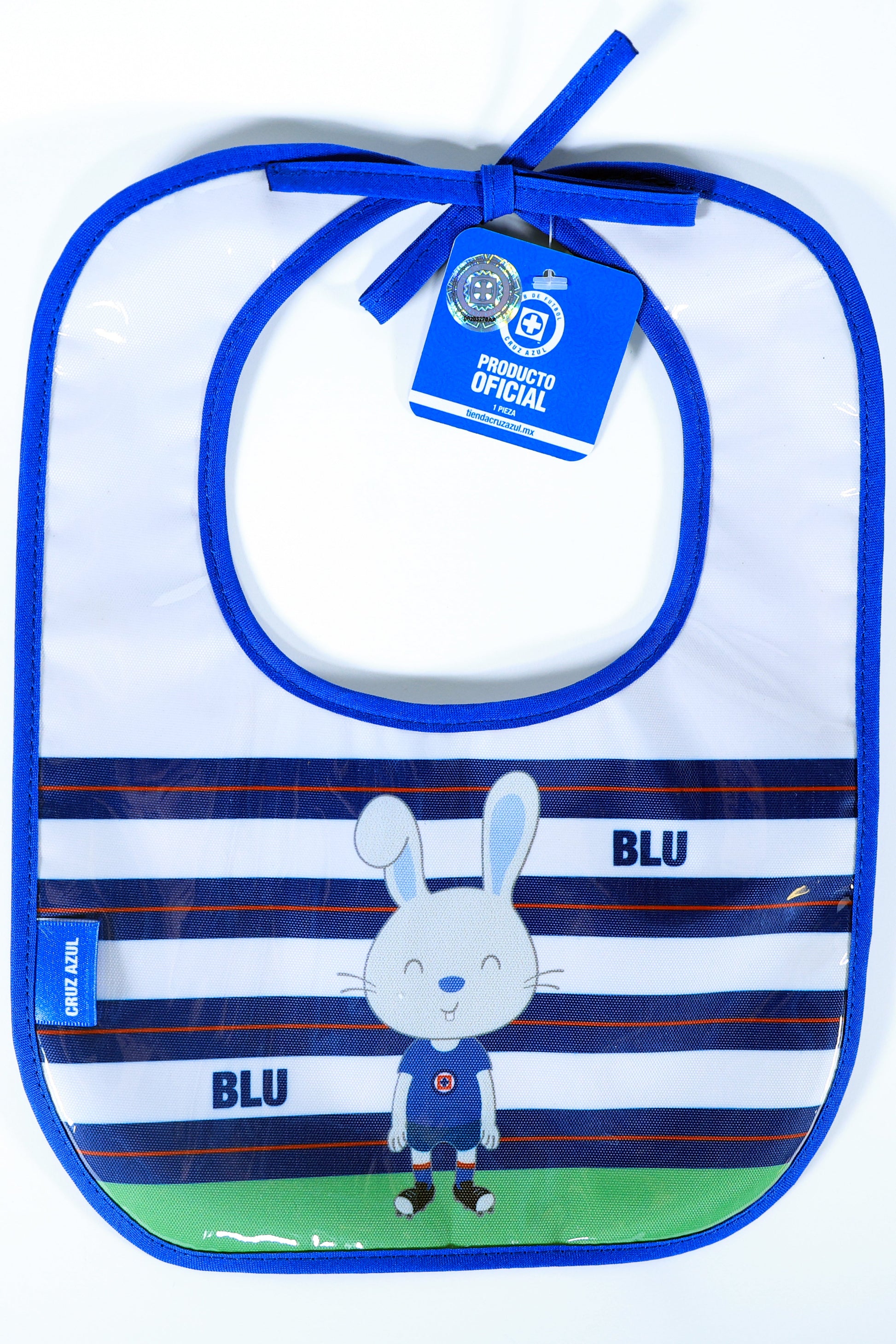 BABERO PLASTICO BLU BLANCO