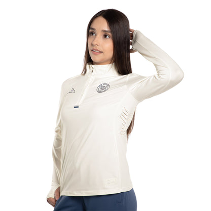 SUDADERA 1/2 CIERRE DAMA BGE