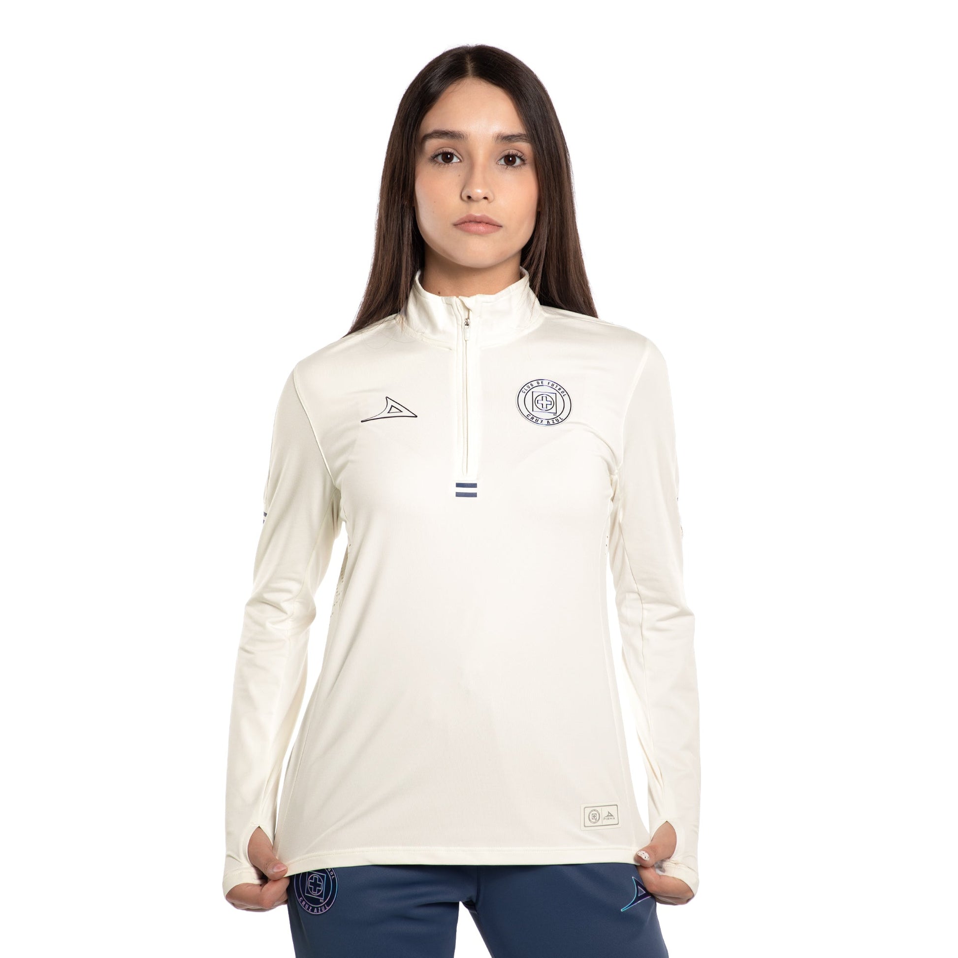 SUDADERA 1/2 CIERRE DAMA BGE