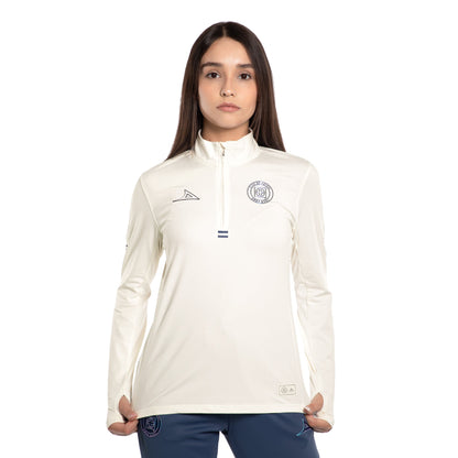 SUDADERA 1/2 CIERRE DAMA BGE
