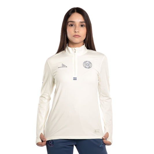 SUDADERA 1/2 CIERRE DAMA BGE